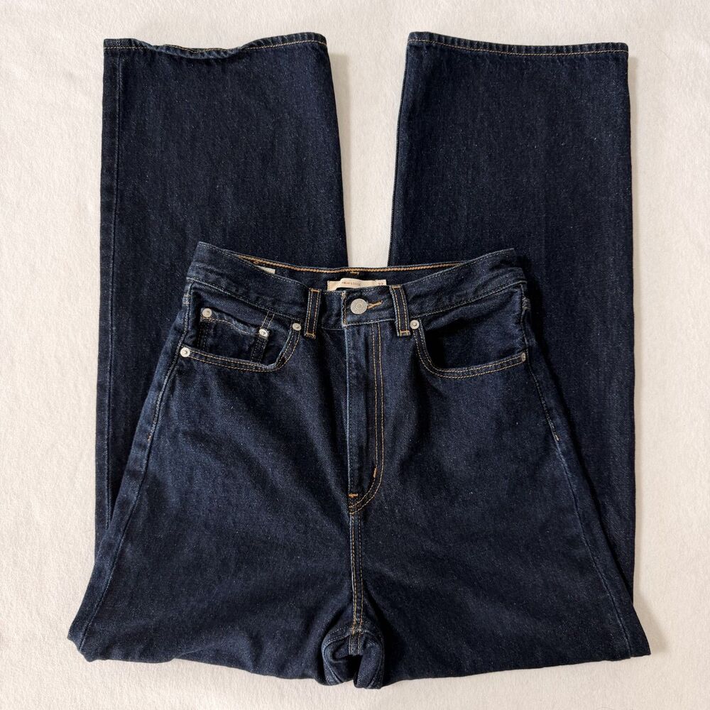 Levi's High Loose Dark Full Length Hemp Denim Jeans Size 27